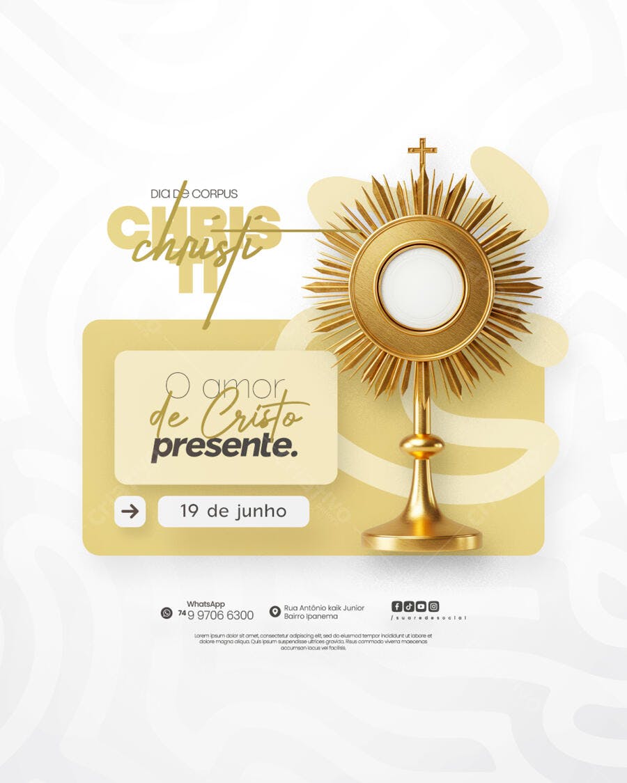 Flyer para Dia de Corpus Christi PSD Editável