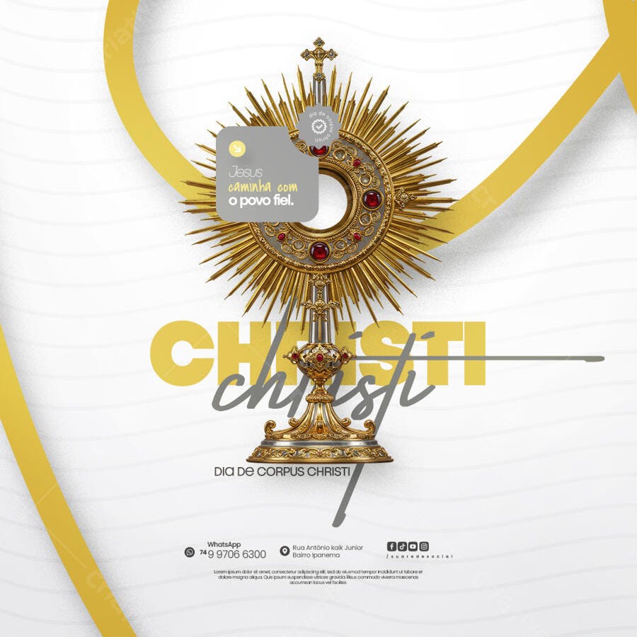 Flyer para o Dia de Corpus Christi PSD Editável