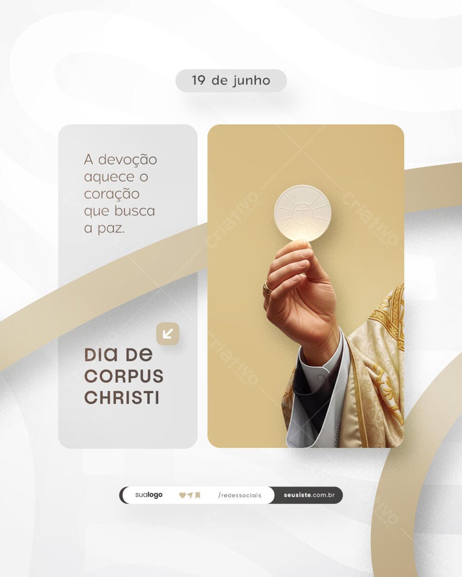 Postagem Instagram Dia de Corpus Christi PSD Editável