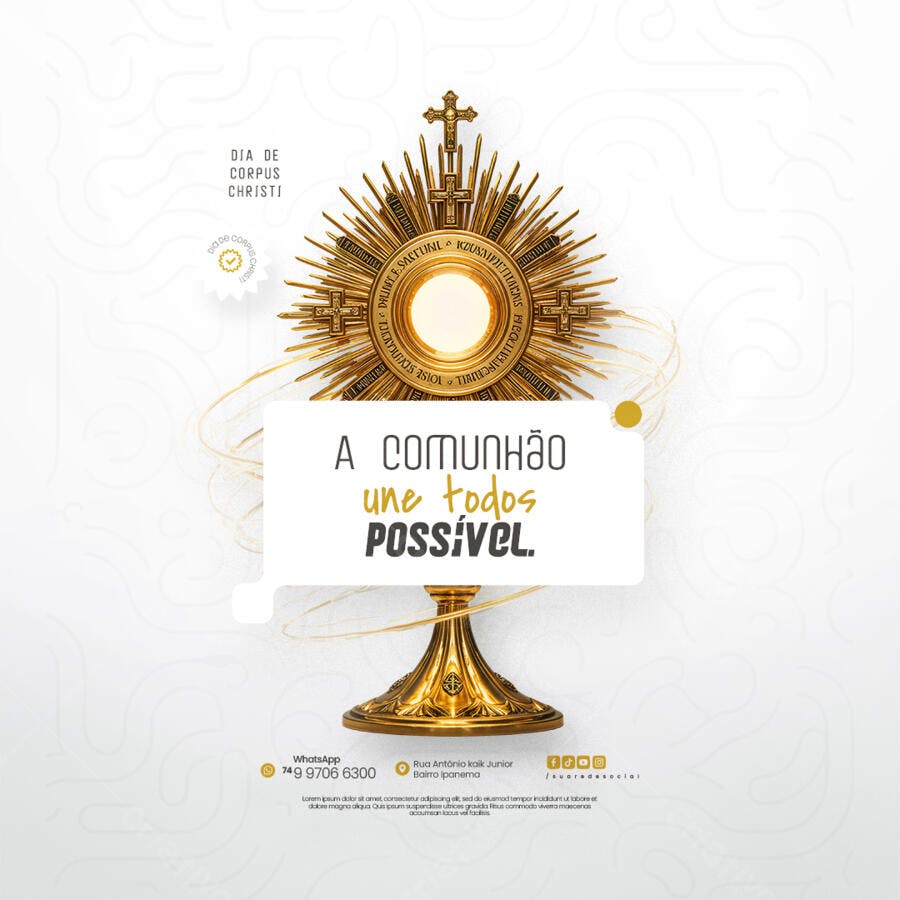 Flyer Dia de Corpus Christi PSD Editável