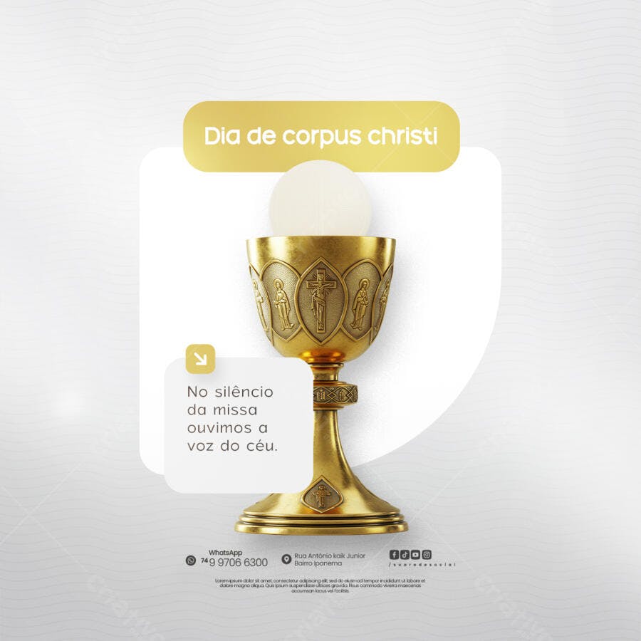 Postagem Dia de Corpus Christi PSD Editável