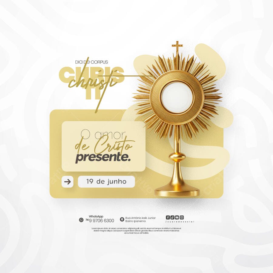 Flyer Dia de Corpus Christi PSD Editável
