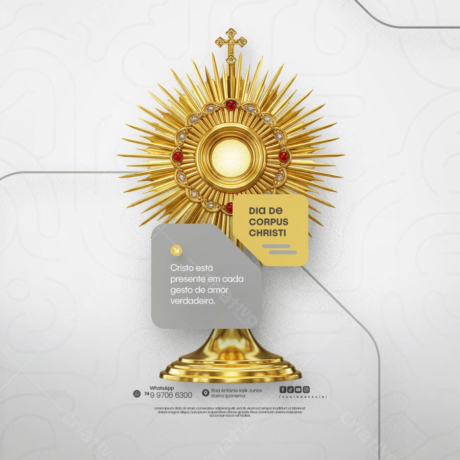 Post para Dia de Corpus Christi PSD Editável