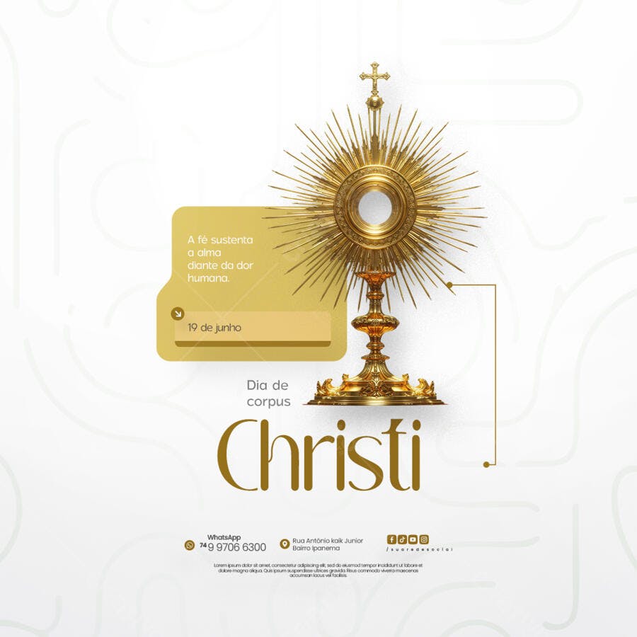 Flyer Dia de Corpus Christi PSD Editável