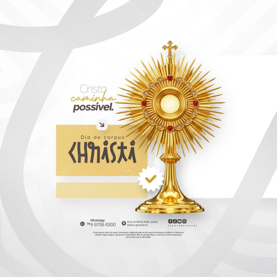 Post para o Dia de Corpus Christi PSD Editável