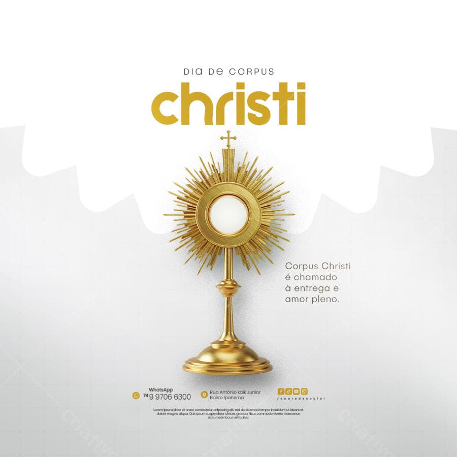 Postagem Dia de Corpus Christi PSD Editável