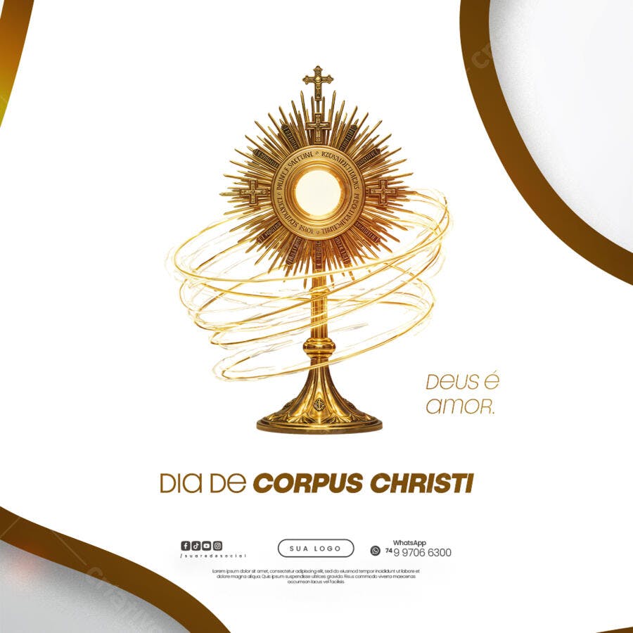 Postagem Dia de Corpus Christi PSD Editável