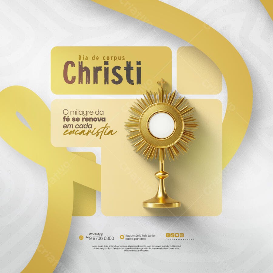 Flyer para Dia de Corpus Christi PSD Editável