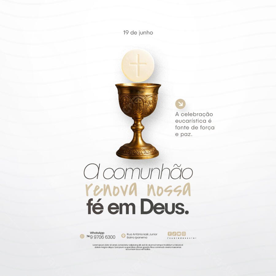 Post para Dia de Corpus Christi PSD Editável