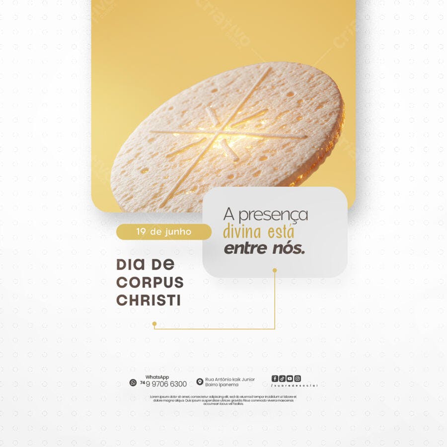 Post para Dia de Corpus Christi PSD Editável