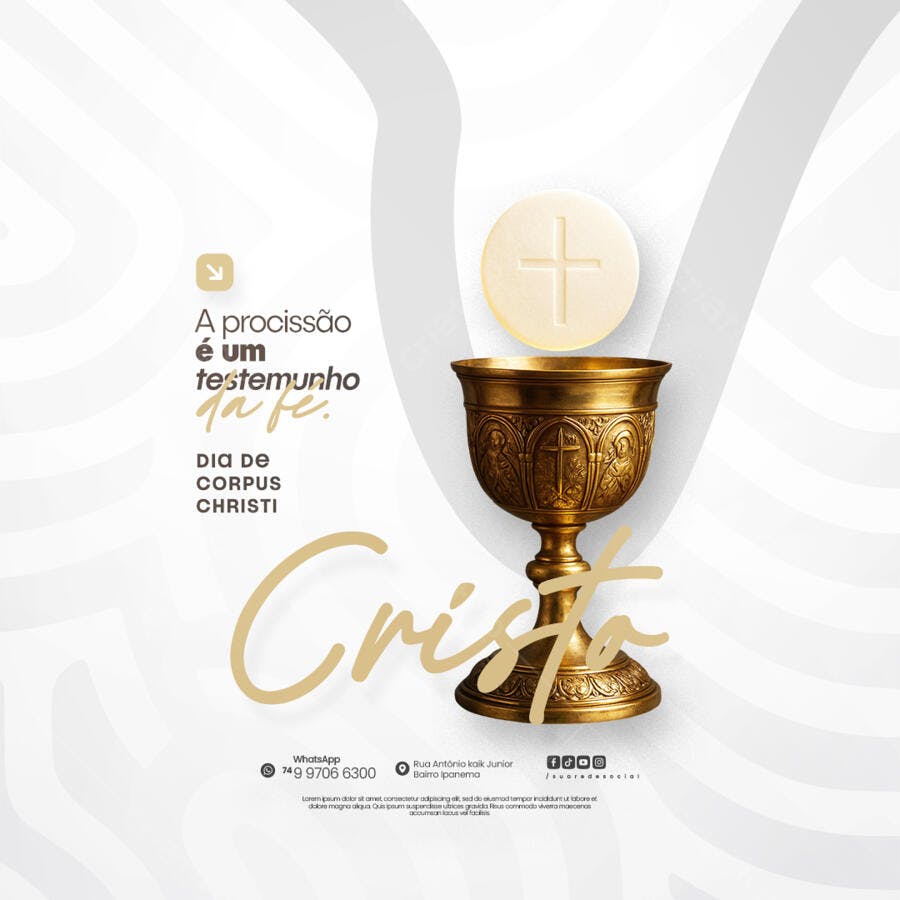 Flyer Dia de Corpus Christi PSD Editável