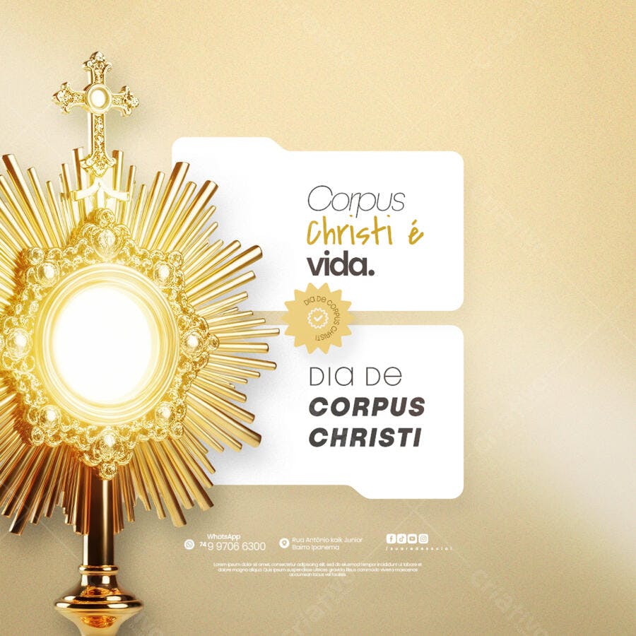 Flyer para Dia de Corpus Christi PSD Editável
