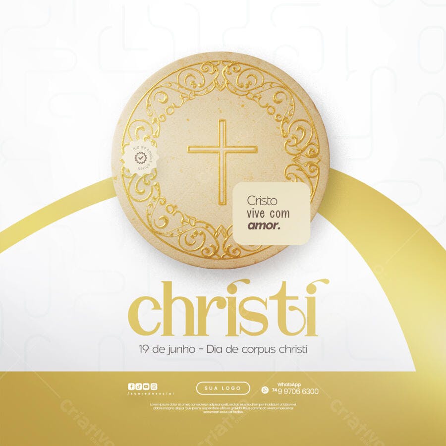 Flyer para Dia de Corpus Christi PSD Editável