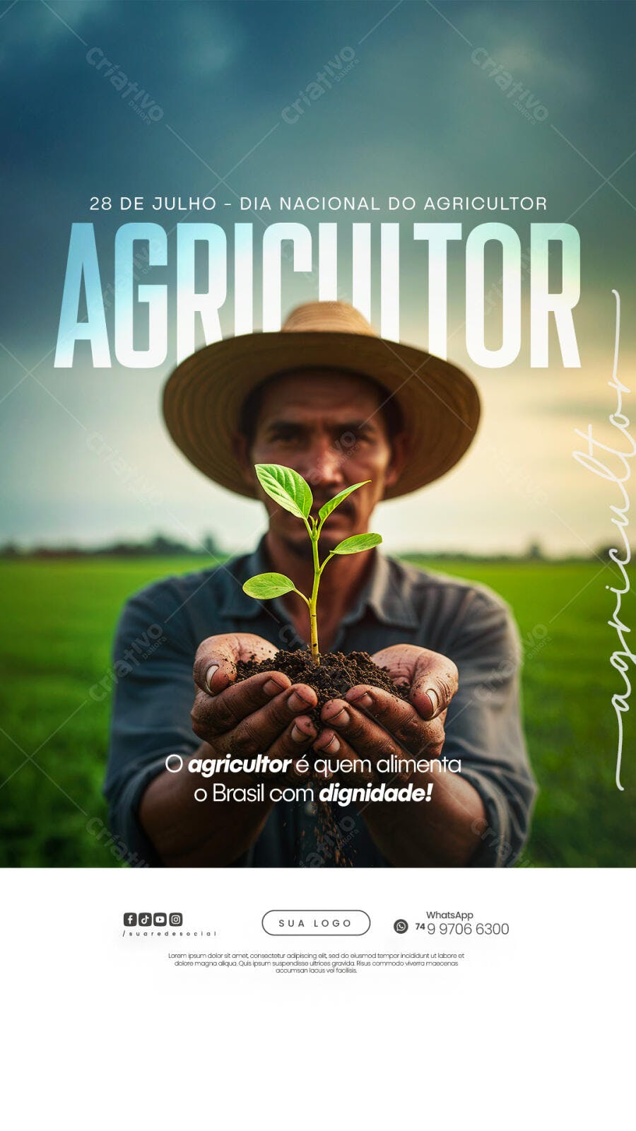 Flyer Dia do Agricultor 28 de Julho PSD Editável