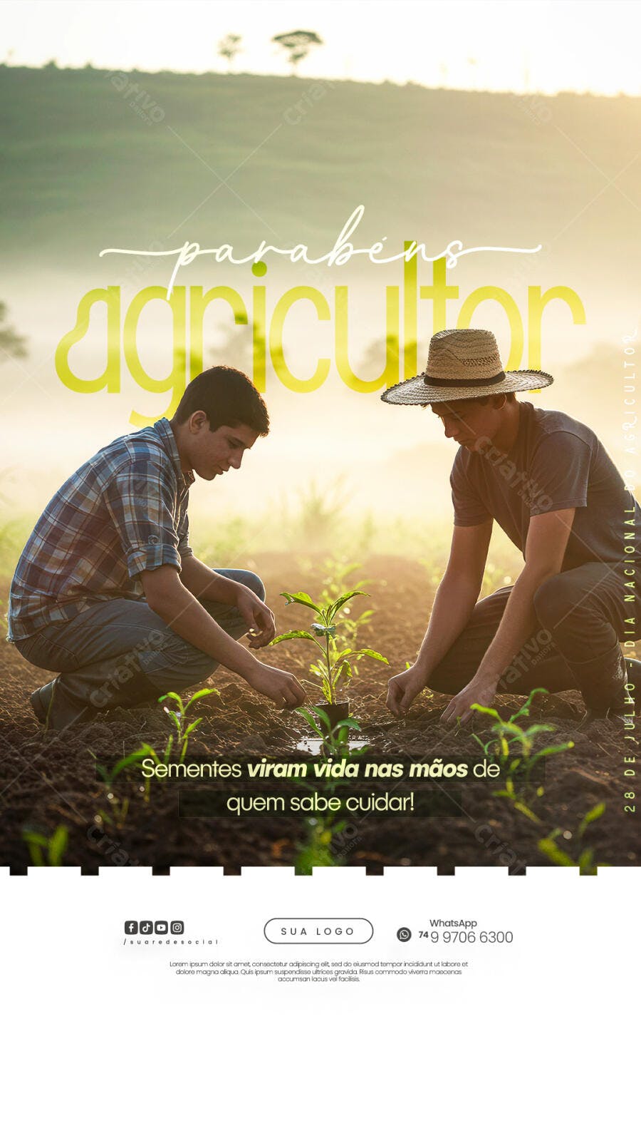 Flyer Dia do Agricultor PSD Editável