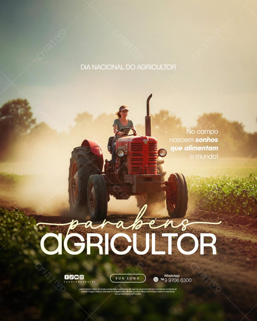 Postagem Dia do Agricultor PSD Editável