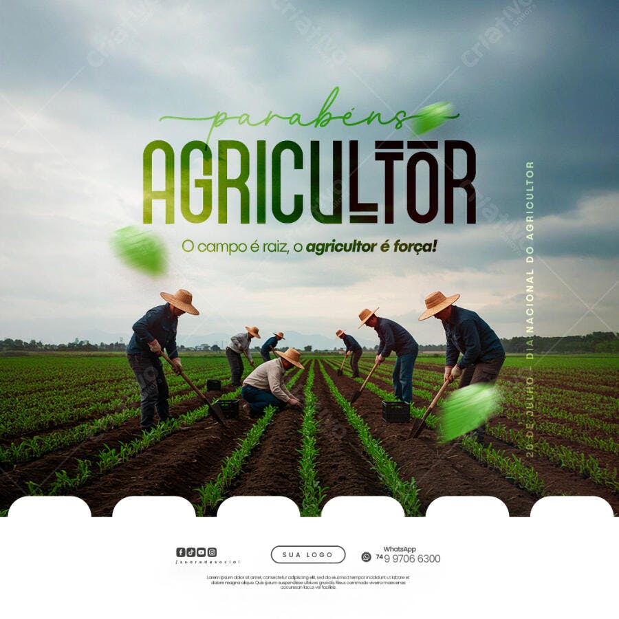 Flyer Dia do Agricultor PSD Editável