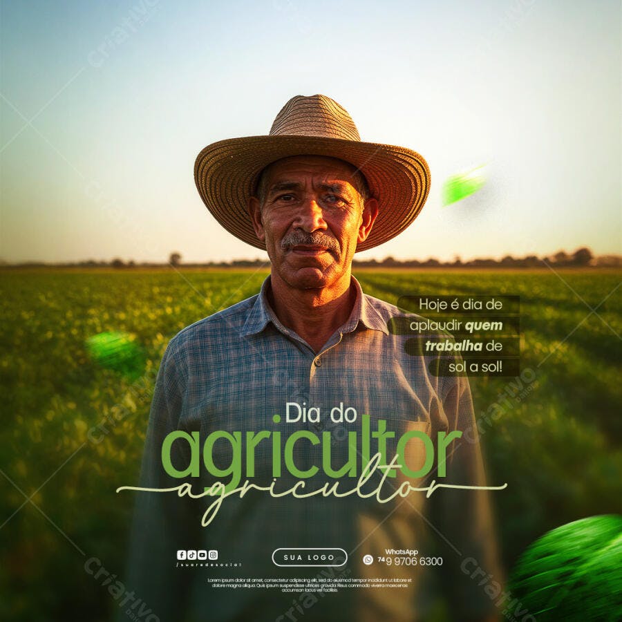 Post para o Dia do Agricultor PSD Editável