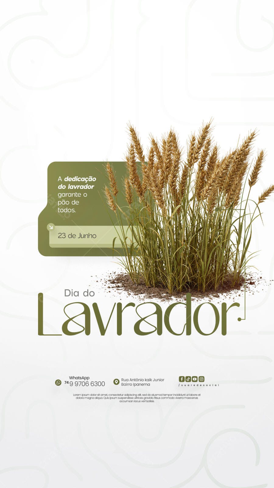 Flyer Dia do Lavrador 23 de Junho PSD Editável