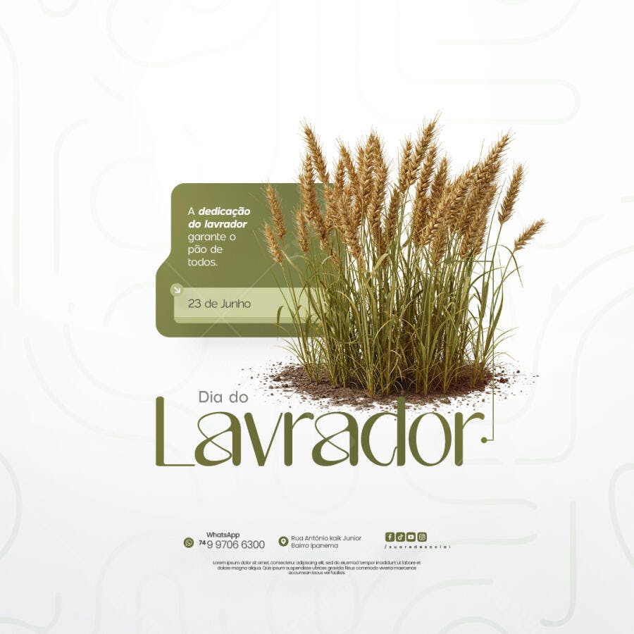 Post para o Dia do Lavrador PSD Editável