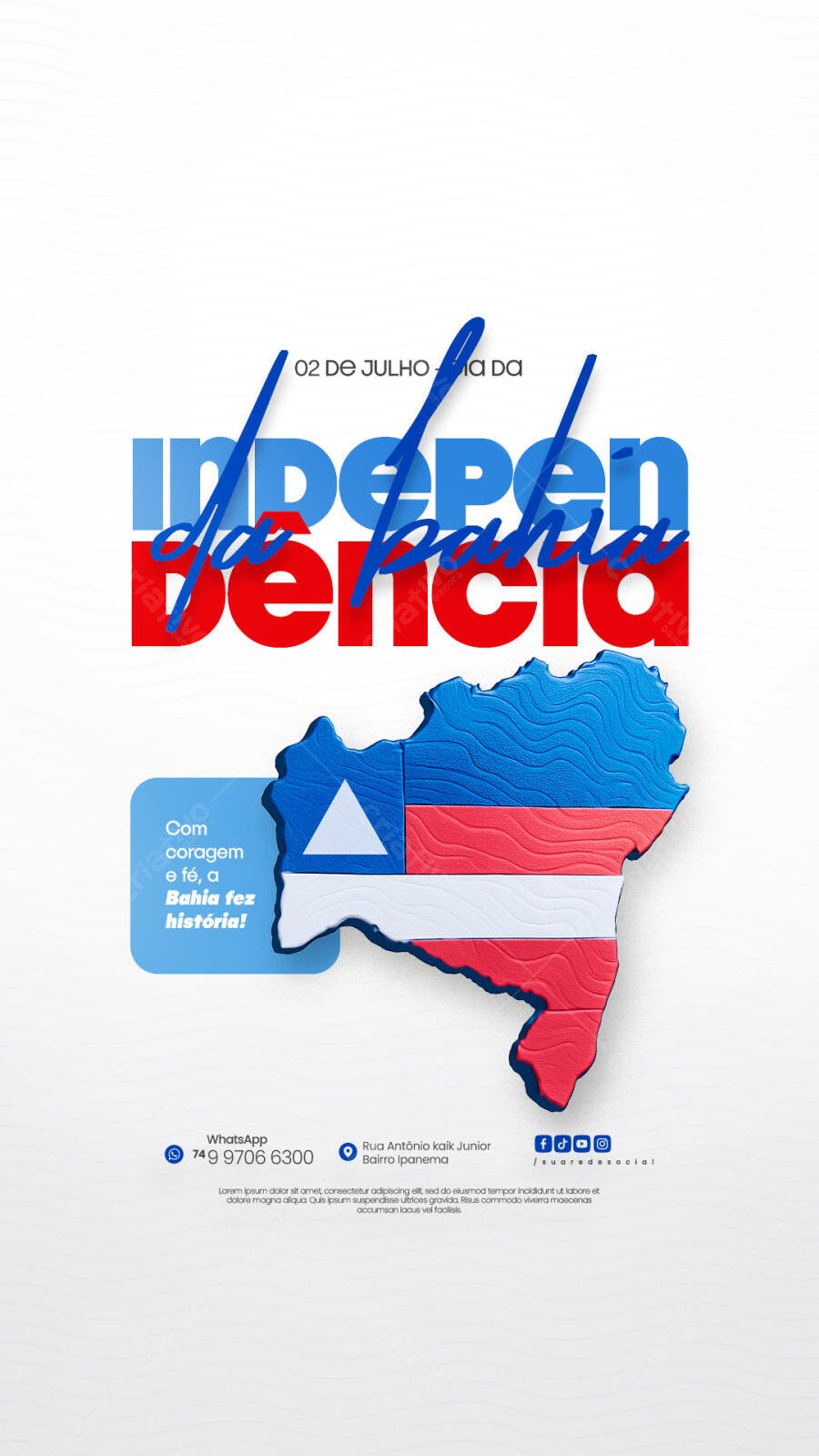 Flyer 2 de Julho Independência da Bahia PSD Editável