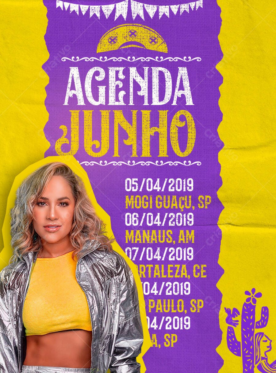 Flyer Agenda de Shows Junho PSD Editável