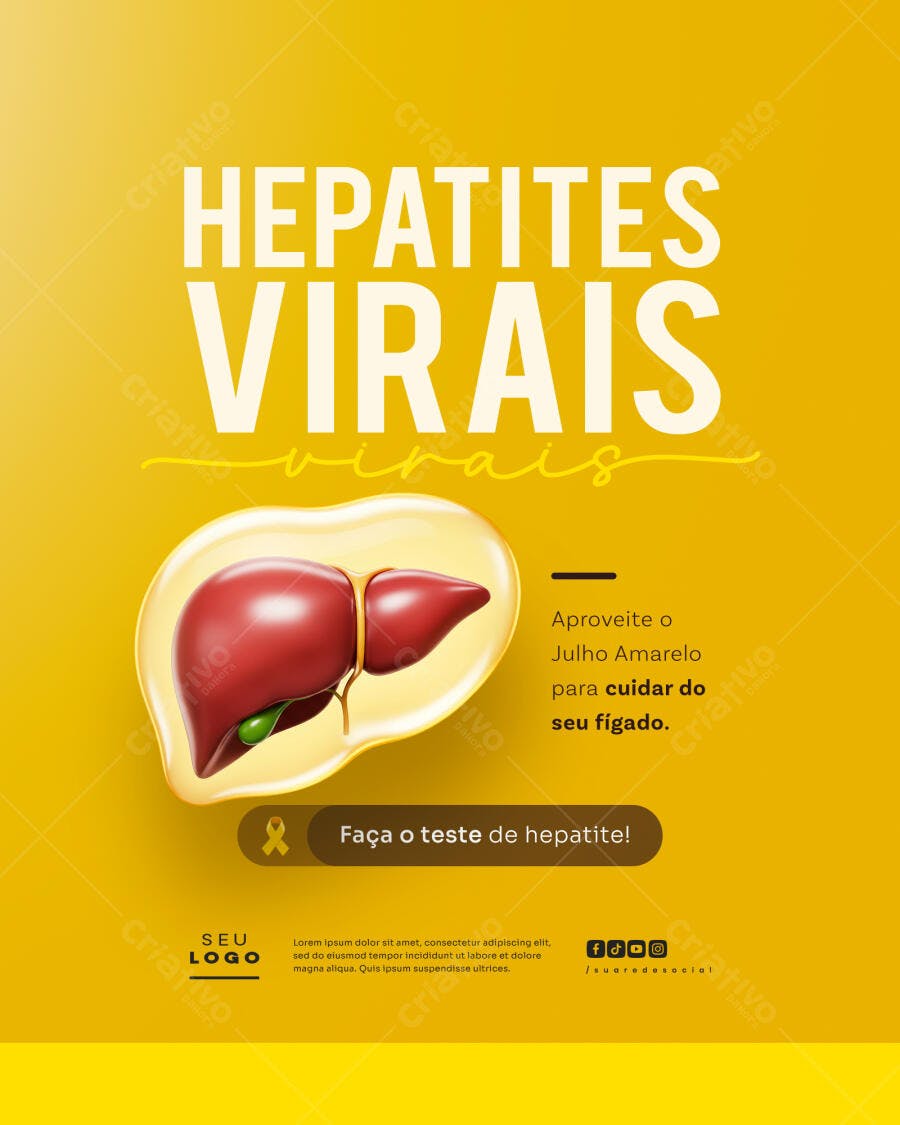 Flyer Julho Amarelo PSD Editável