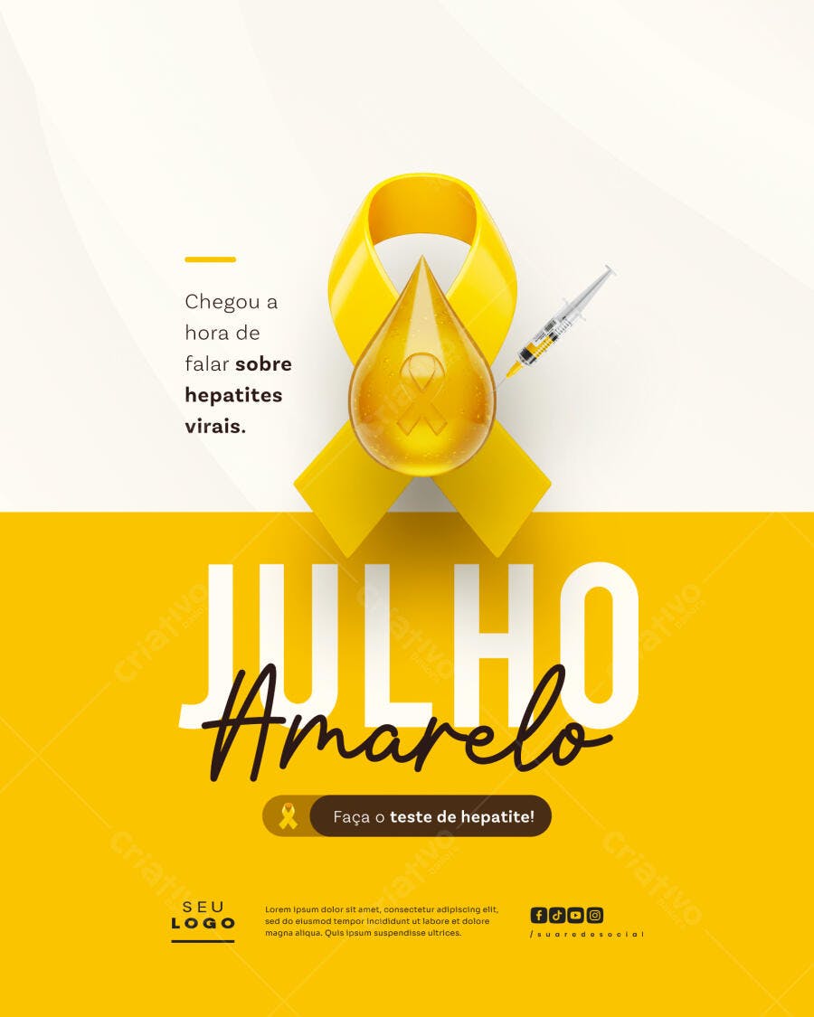 Flyer Julho Amarelo PSD Editável