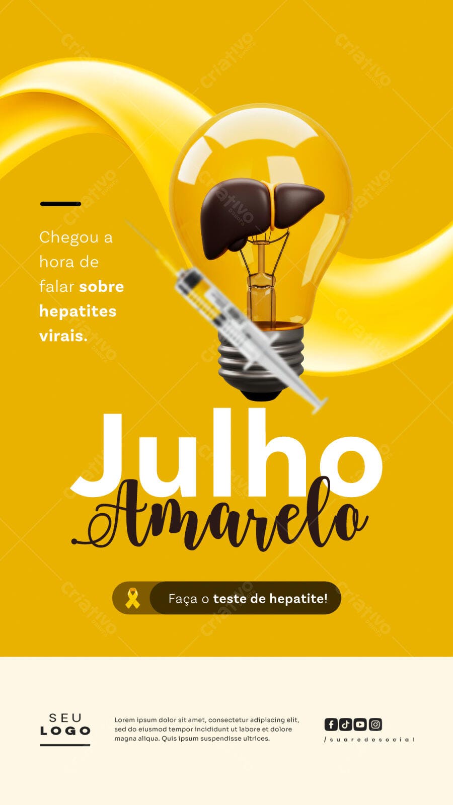 Flyer Julho Amarelo PSD Editável