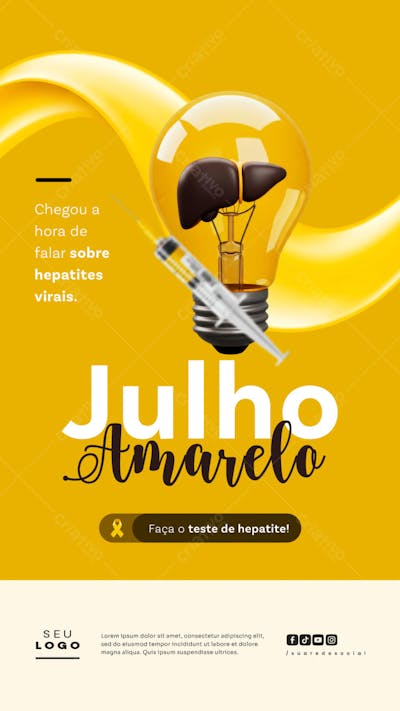 Início do Julho Amarelo Hepatites Virais Campanha de Saúde Story (3)