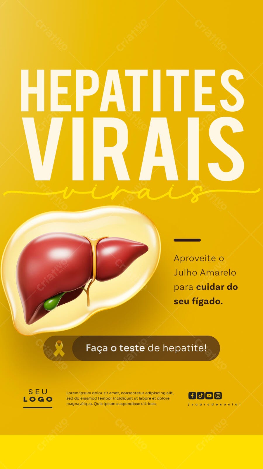 Flyer Julho Amarelo PSD Editável