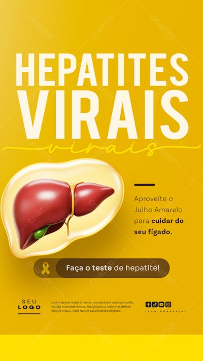 Início do Julho Amarelo Hepatites Virais Campanha de Saúde Story (4)