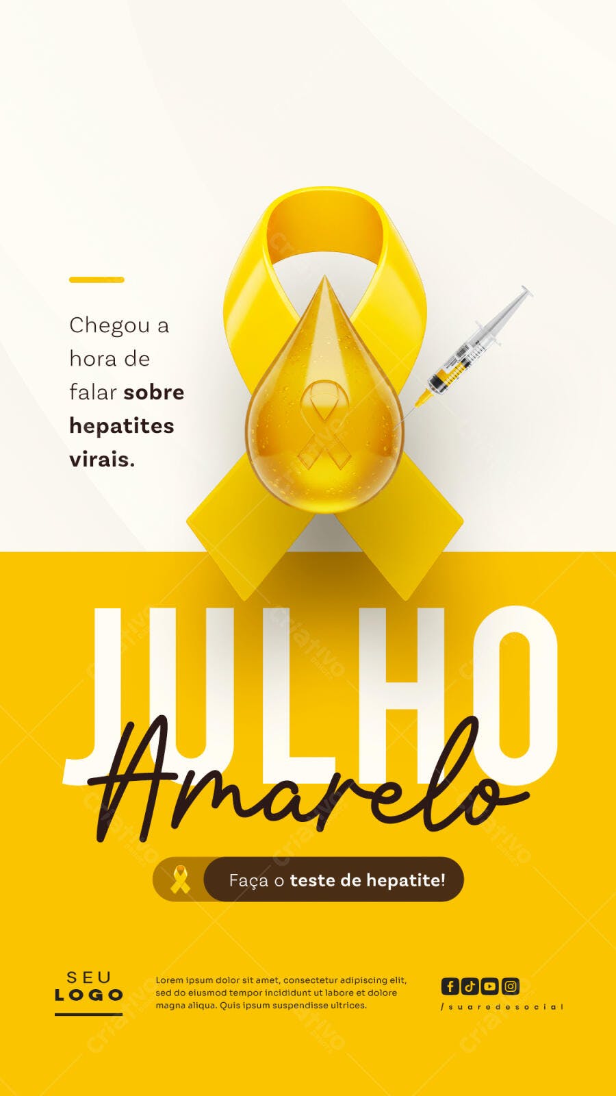 Flyer Julho Amarelo PSD Editável