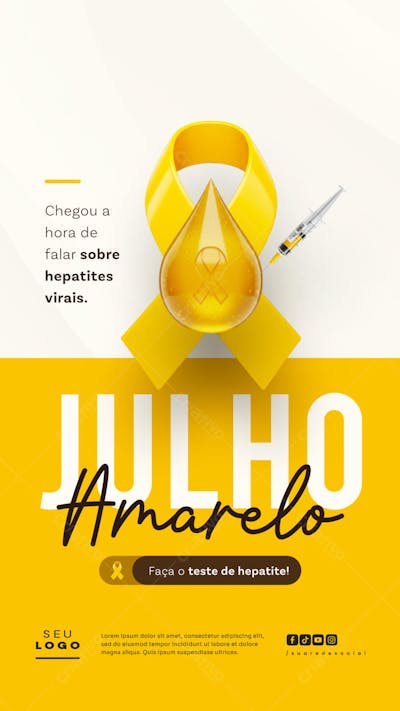 Início do Julho Amarelo Hepatites Virais Campanha de Saúde Story (1)