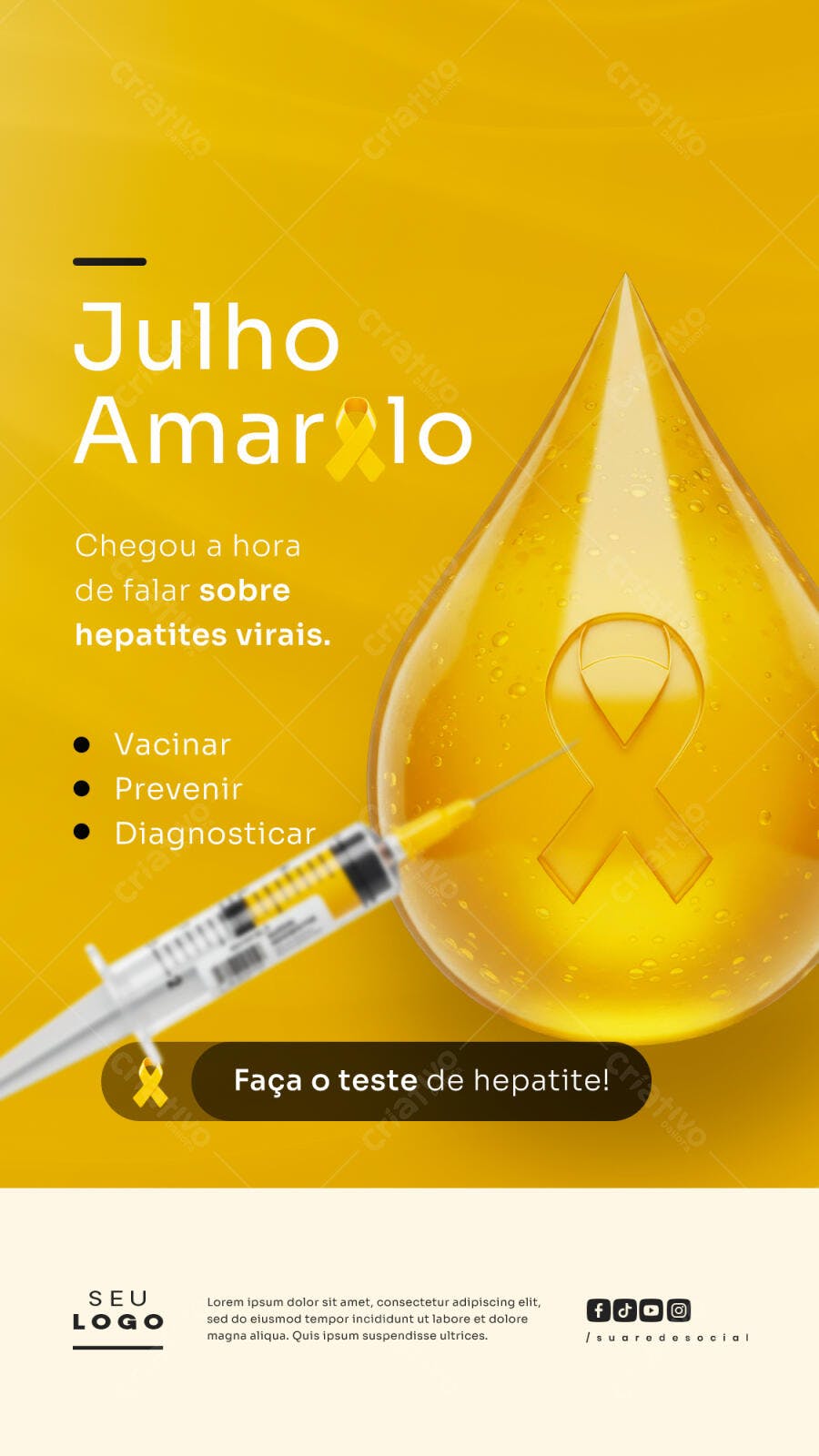 Flyer Julho Amarelo PSD Editável