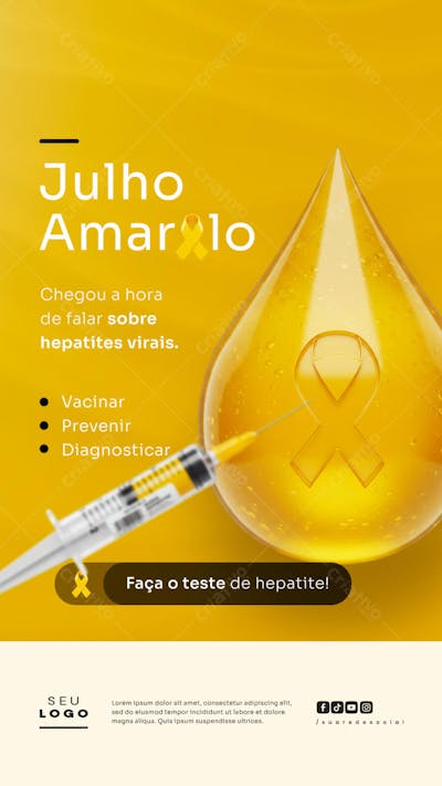 Início do Julho Amarelo Hepatites Virais Campanha de Saúde Story (2)