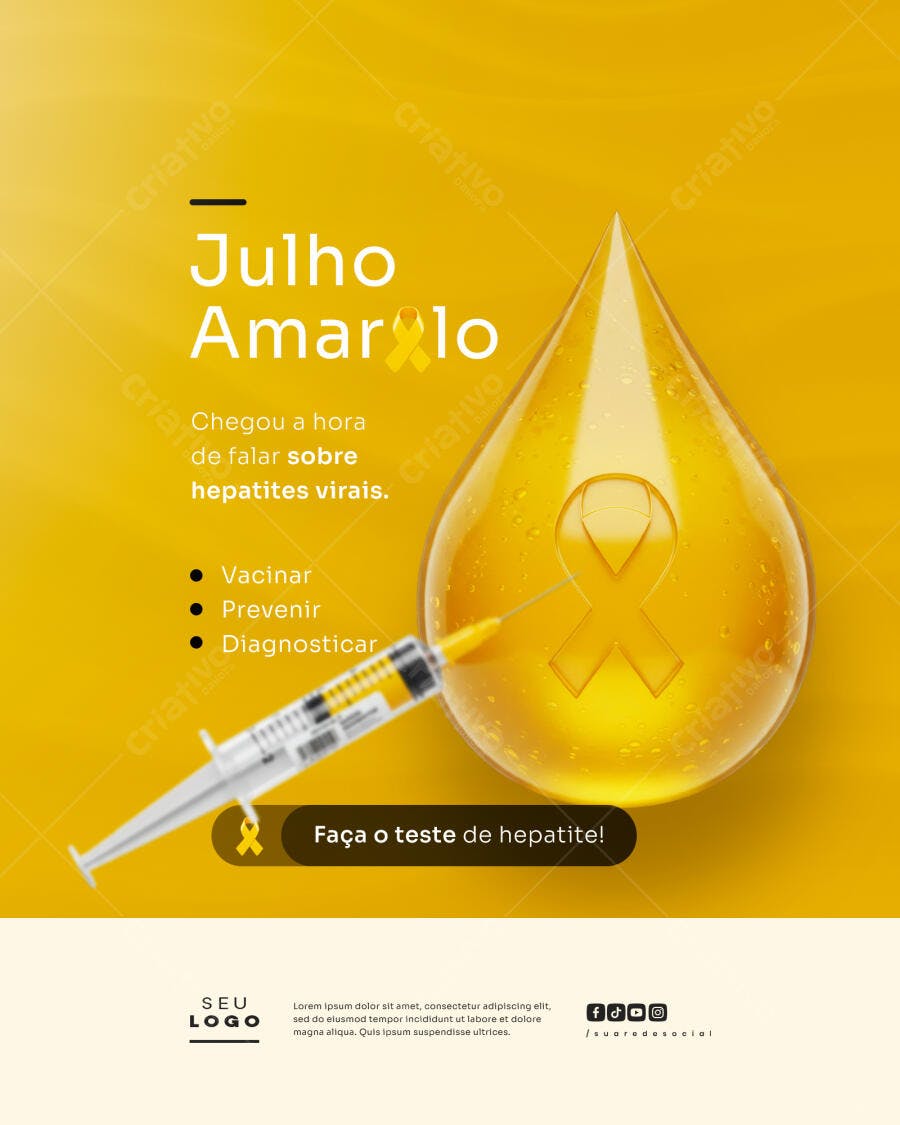 Flyer Julho Amarelo PSD Editável