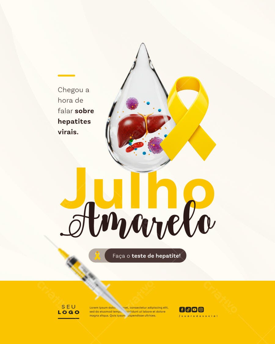 Flyer Julho Amarelo PSD Editável