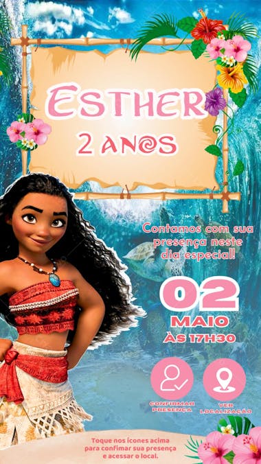 Moana Kids Invitation