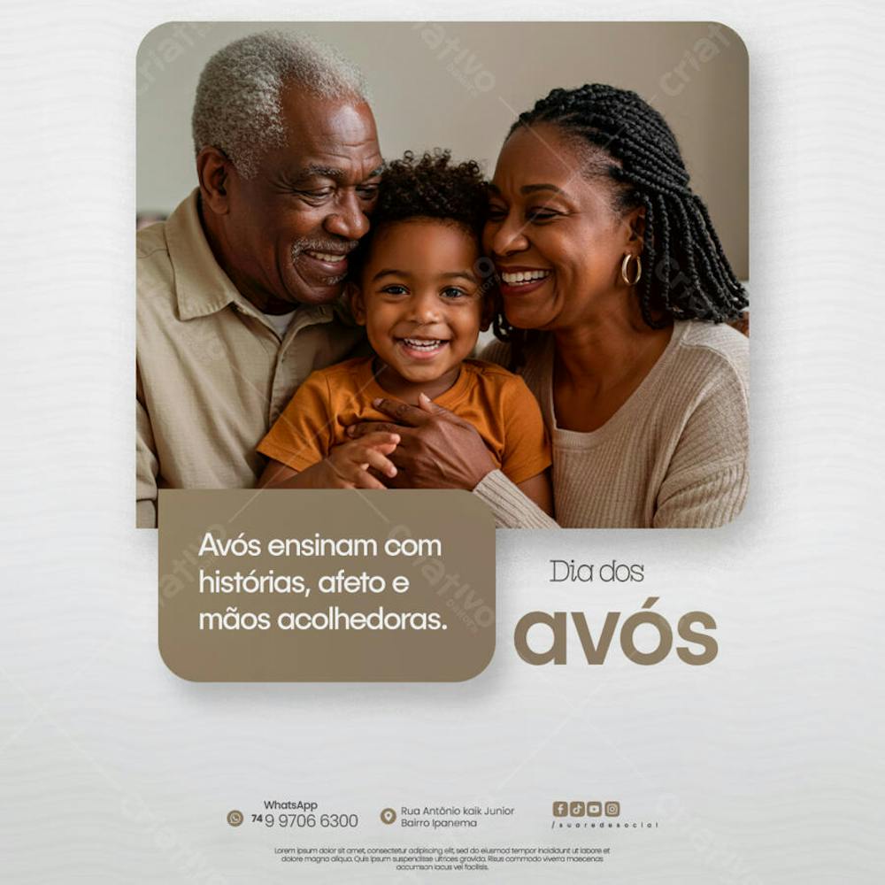 Feliz dia dos avós Flyer Social media PSD Editável (2)
