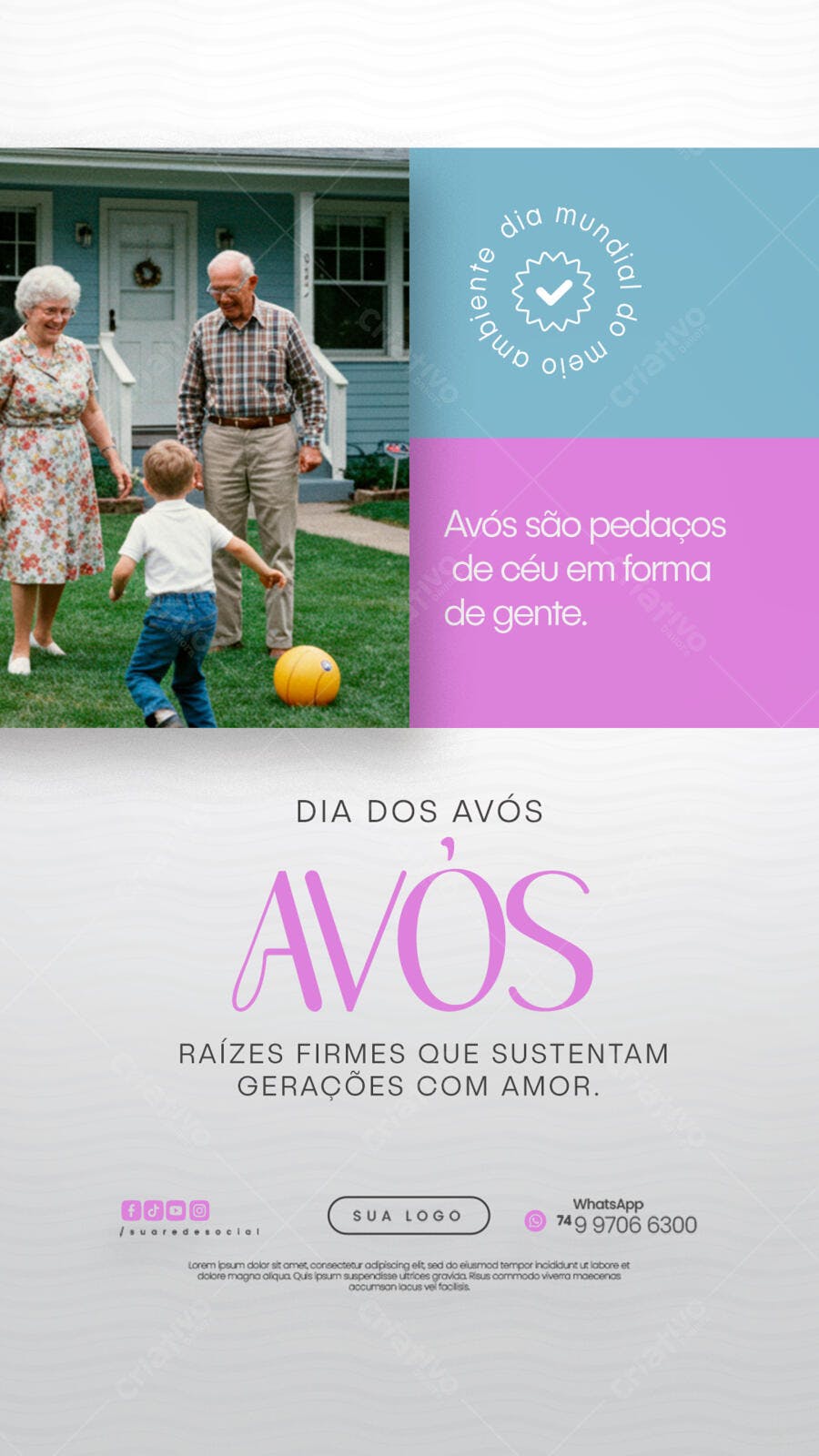 Flyer Dia dos Avós PSD Editável