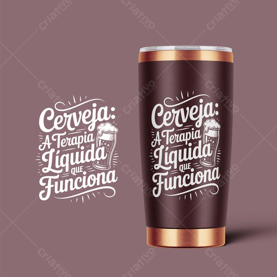 Mockup Caneca Cerveja Terapia PNG com fundo transparente