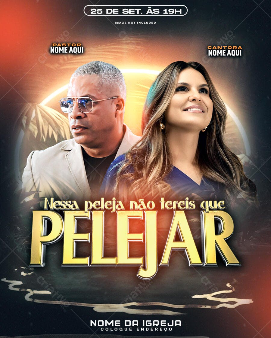 Flyer para Evento Gospel 25 de Setembro PSD Editável