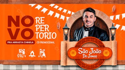 FLYER CD PROMOCIONAL JONAS SÃO JOÃO YOUTUBE PSD EDITAVEL