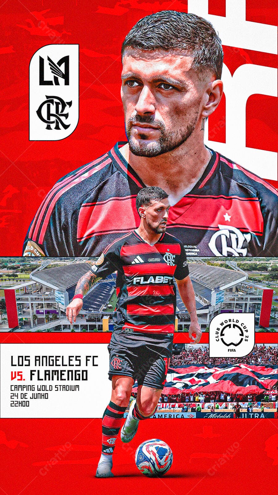 Flyer Jogo Flamengo x LAFC PSD Editável