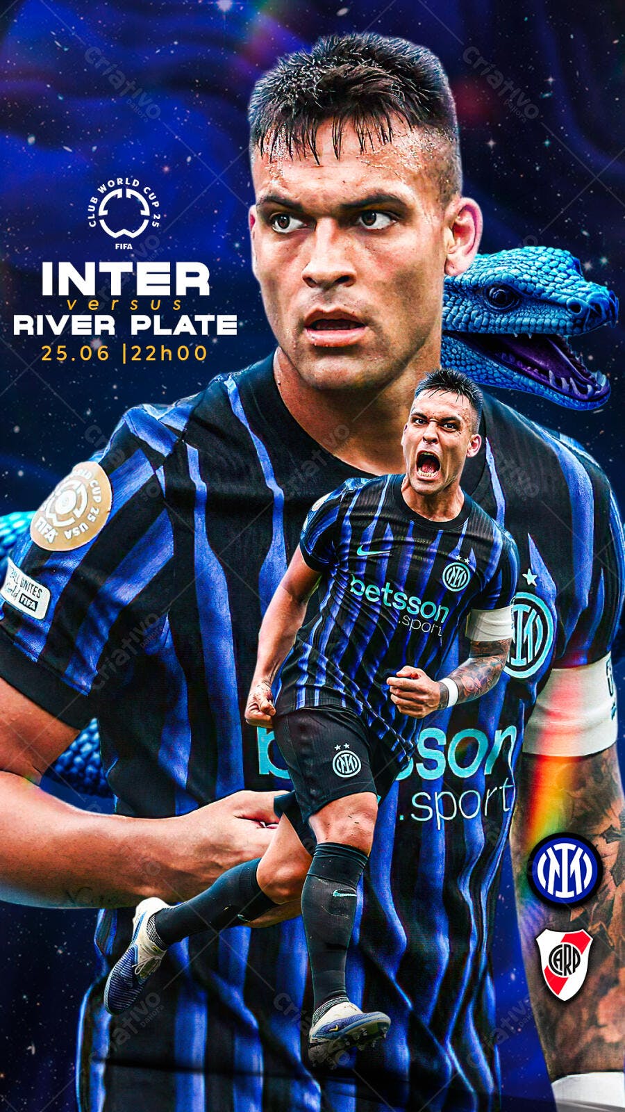 Poster Inter x River Plate 25/06 PSD Editável