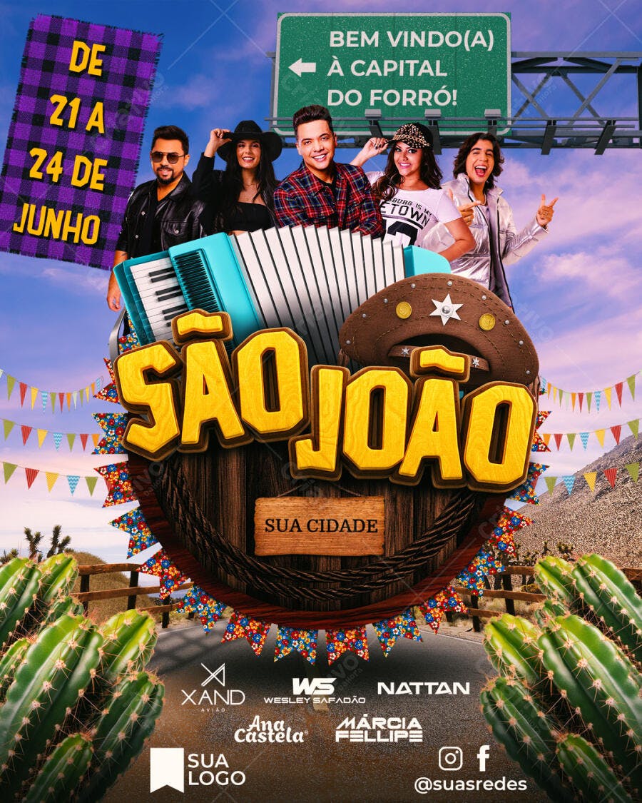Flyer para Festa Junina PSD Editável