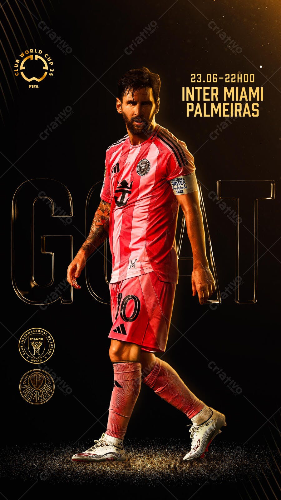 Flyer Inter Miami x Palmeiras 23/06 PSD Editável