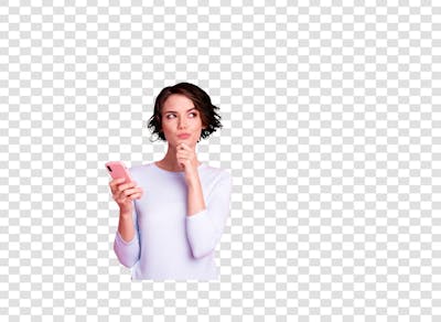 Mulher olhando para o lado