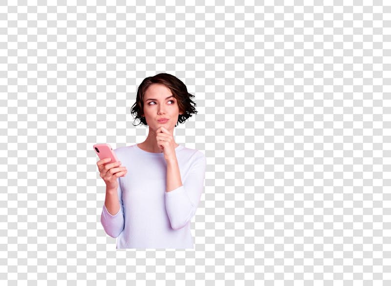 Mulher olhando para o lado